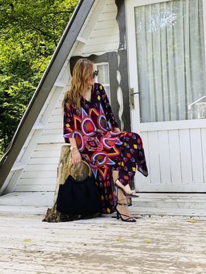 Craft Desen V Yaka Boho Elbise