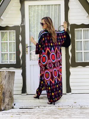 Craft Desen V Yaka Boho Elbise