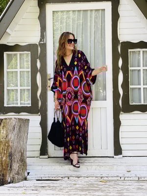 Craft Desen V Yaka Boho Elbise