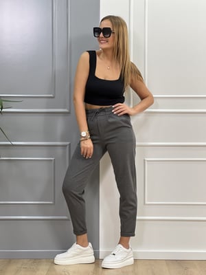 Duble Paça Gri Çelik Pantolon