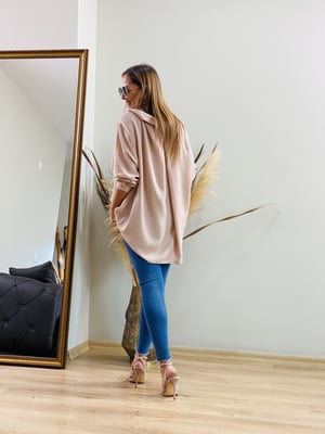 Düşük Omuz Oversize Taş Gömlek