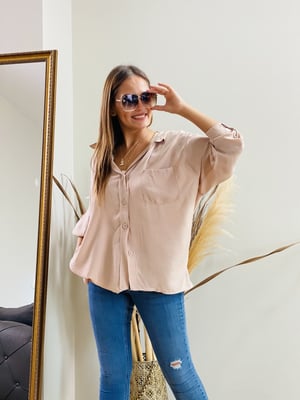 Düşük Omuz Oversize Taş Gömlek