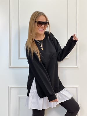 Etek Ucu Fırfırlı Sweatshirt
