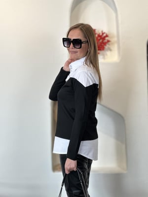 Gömlek Detaylı Garnili Bluz