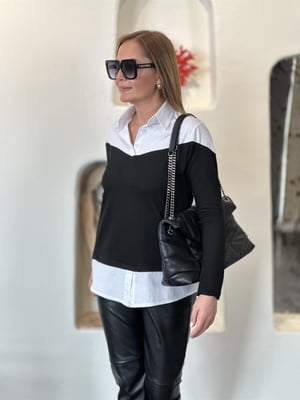 Gömlek Detaylı Garnili Bluz