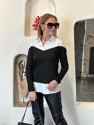 Gömlek Detaylı Garnili Bluz
