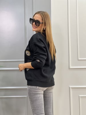 Gözlü Siyah Sweatshirt