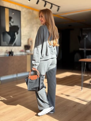 Gri Çimalı Sweat İkili Takım
