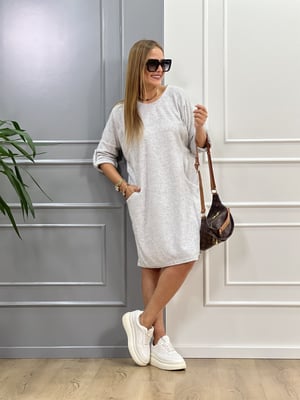 Gri Oversize Yumoş Elbise