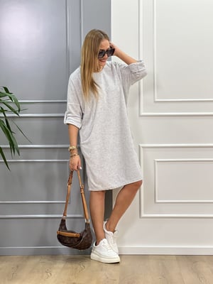 Gri Oversize Yumoş Elbise
