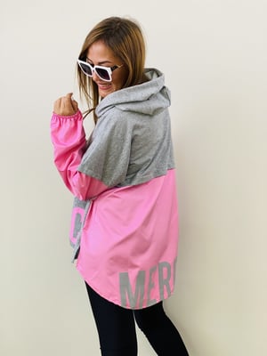 Gri Pembe Detaylı Sweatshirt