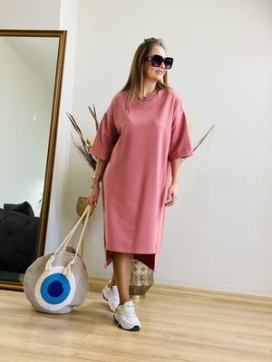 Gül Kurusu Ön Kısa Basic Elbise