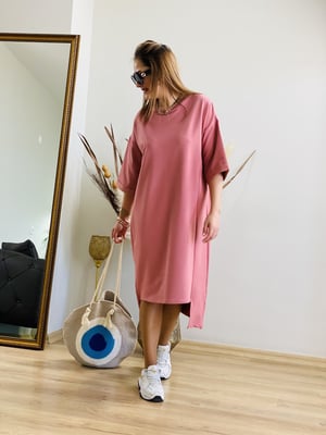 Gül Kurusu Ön Kısa Basic Elbise