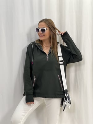 Haki Kapüşonlu Orijinal Sweatshirt