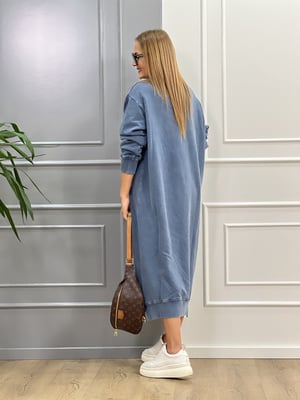 İndigo Oversize Sweat Elbise