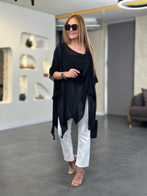 İthal Tasarım Merserize Siyah Bluz