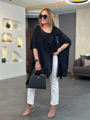İthal Tasarım Merserize Siyah Bluz