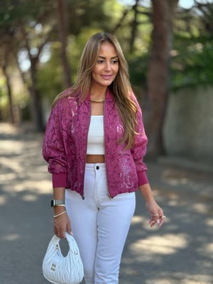 Jakarlı Bordo Bomber Ceket