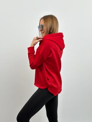 Kapüşonlu Kırmızı Scuba Sweatshirt