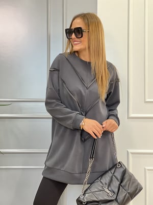 Kesikli Antrasit Sweatshirt