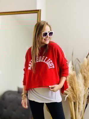 Kırmızı Crop Sweatshirt