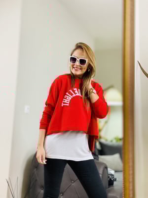 Kırmızı Crop Sweatshirt