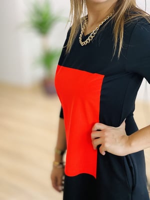 Kırmızı Floklu Basic Elbise