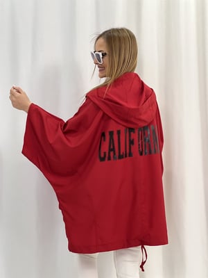 Kırmızı Panço California Yağmurluk