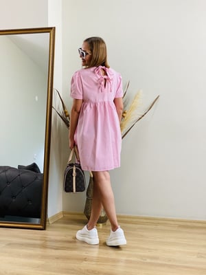 Kurdela Yaka Toz Pembe Elbise