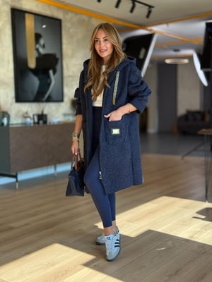 Lacivert Buklet Hırka Ceket
