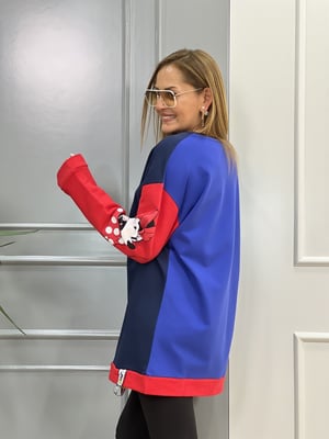 Lacivert Kırmızı Sweatshirt