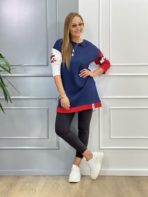 Lacivert Kırmızı Sweatshirt