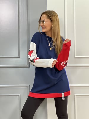 Lacivert Kırmızı Sweatshirt