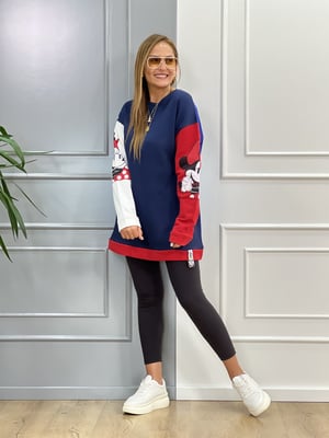 Lacivert Kırmızı Sweatshirt