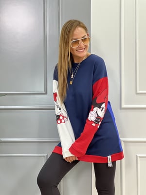 Lacivert Kırmızı Sweatshirt