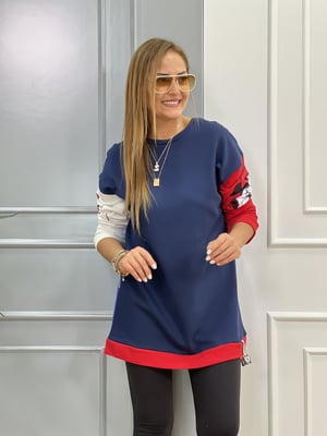 Lacivert Kırmızı Sweatshirt