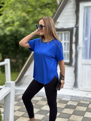Lazer Kesim Modal Saks Tshirt