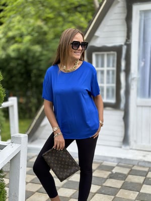 Lazer Kesim Modal Saks Tshirt