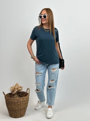 Lazer Kesim Oysho Petrol Mavi Tshirt