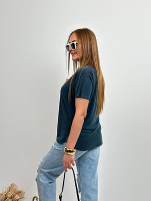Lazer Kesim Oysho Petrol Mavi Tshirt