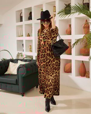 Leopar Maxi Elbise