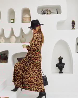 Leopar Maxi Elbise