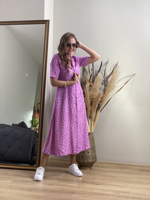 Lila Kalpli Elbise