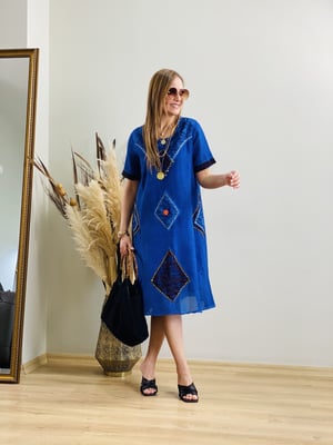 Mavi Motif Desen Elbise