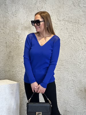 Omuz File Detay Saks Oversize Triko