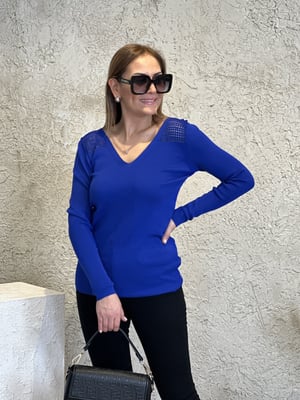 Omuz File Detay Saks Oversize Triko