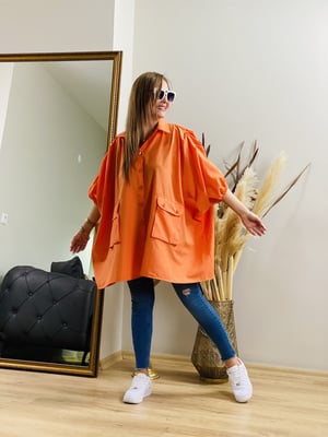 Orange Oversize Gömlek 