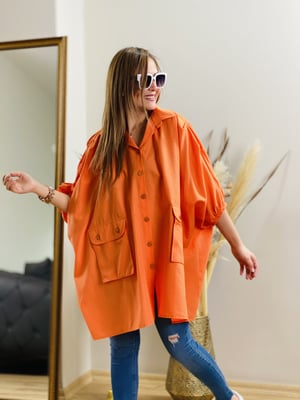 Orange Oversize Gömlek 