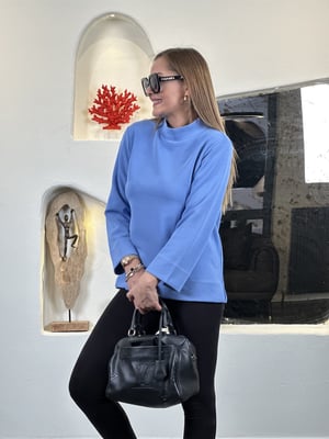 Orijinal Fakir Kol Modal Mavi Sweatshirt