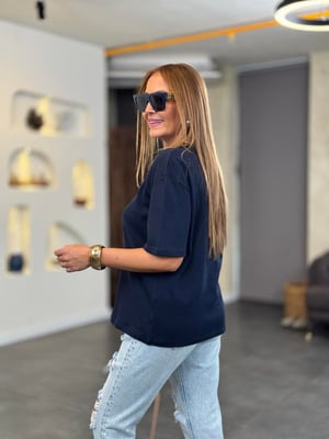 Orijinal Pamuk Basic Lacivert Tshirt